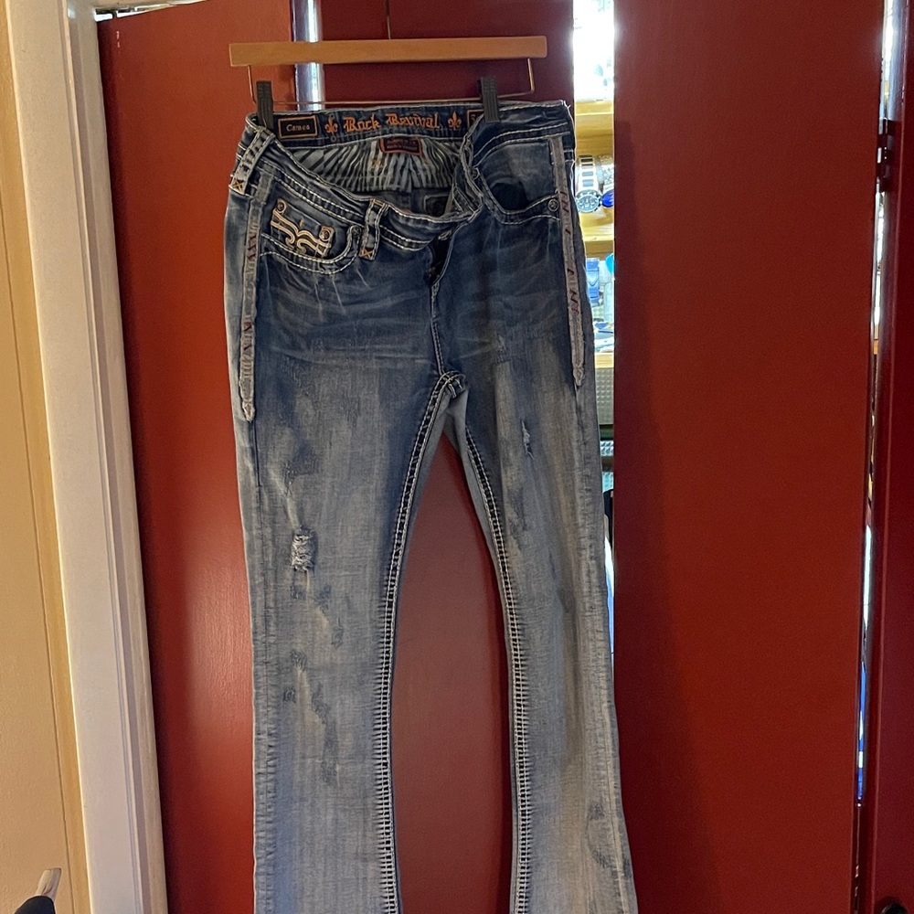 Rock Revival Distressed Blue Boot Cut Jeans
